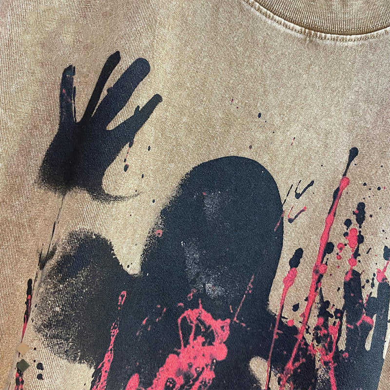 R&G Boutique TeeBatik distressed print short sleeve T-shirt with casual fit and unique batik-inspired design.