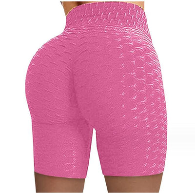 Summer Knit Shorts High Waist Hip Tight Leggings Stretch Running Biker Shorts