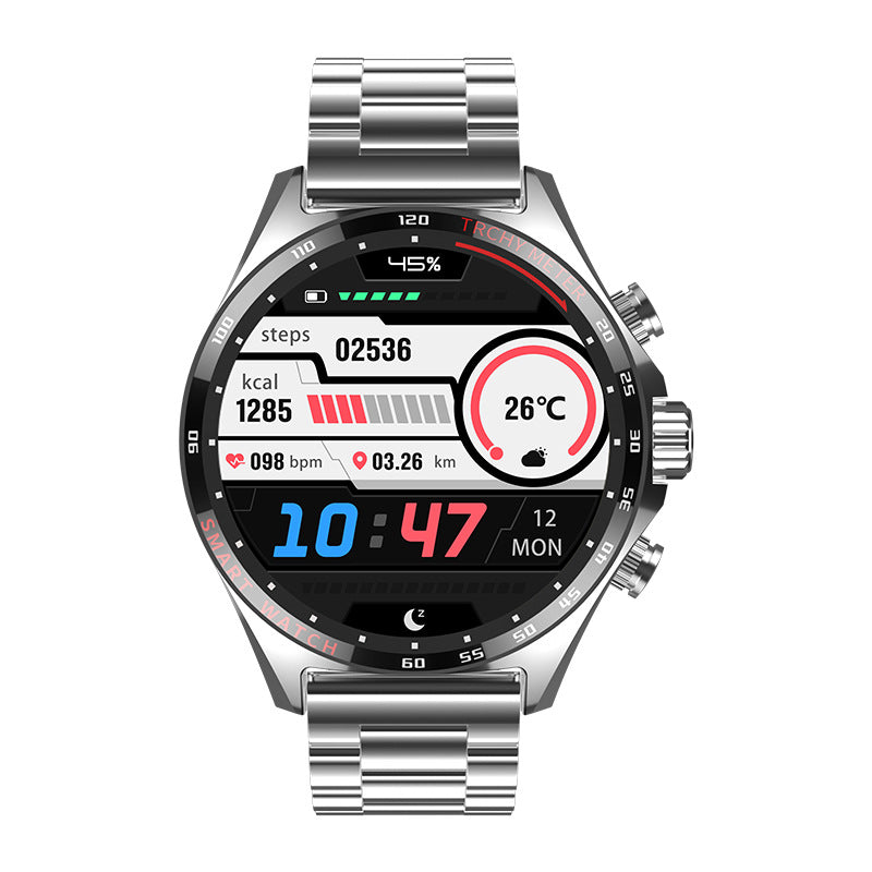 Smart watch from R&G Boutique with sports health monitoring features, display showing fitness and health tracking data.