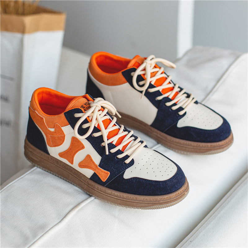 R&G Boutique winter casual sports bone board shoes with retro platform design, warm velvet cotton lining, stylish German training fashion.