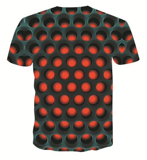 3D digital print T-shirt from R&G Boutique featuring vibrant, eye-catching design on a casual cotton shirt.