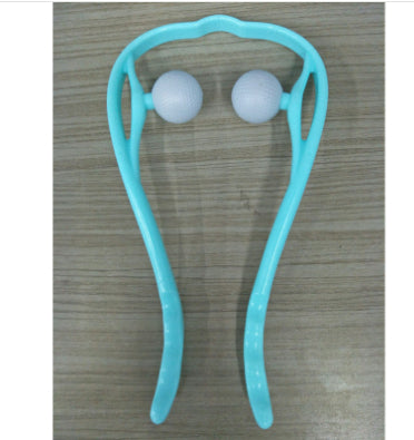 R&G Boutique six-wheel manual neck massager with ergonomic design for pain relief and muscle relaxation in a beauty product image.