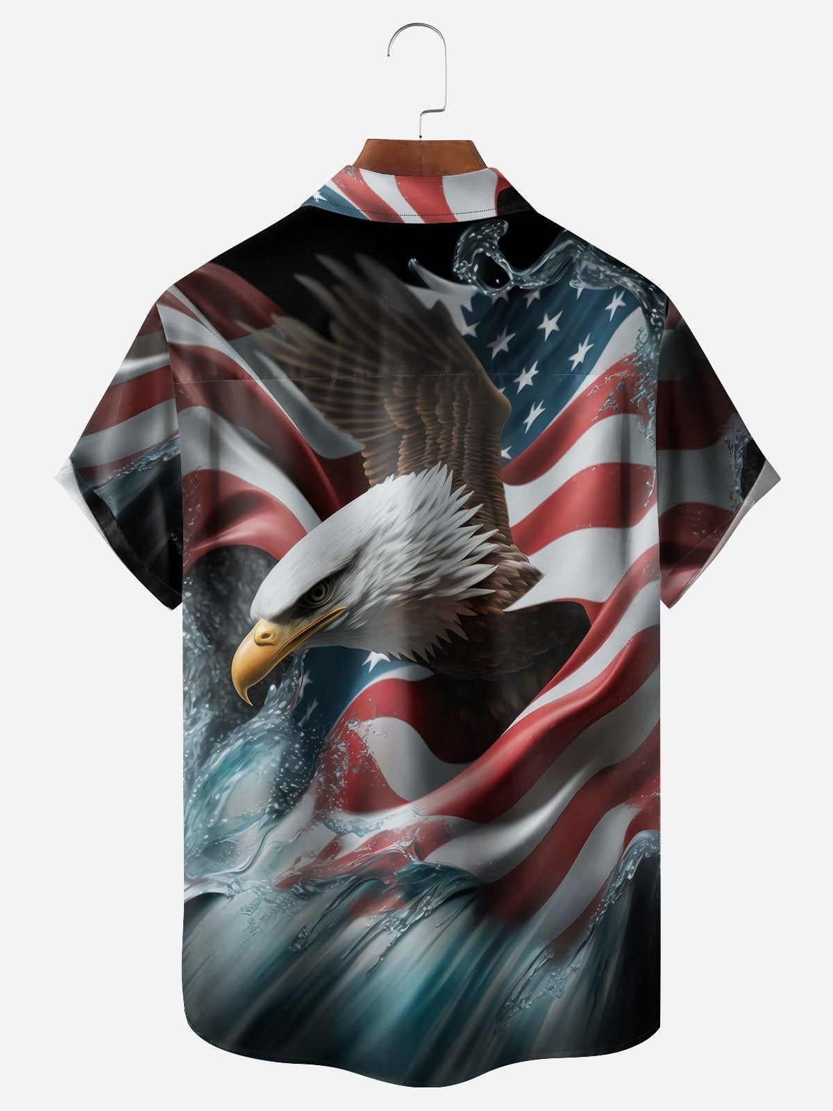 Casual Hawaiian shirt by R&G Boutique featuring a colorful flag and animal print design, short-sleeve with button closure.