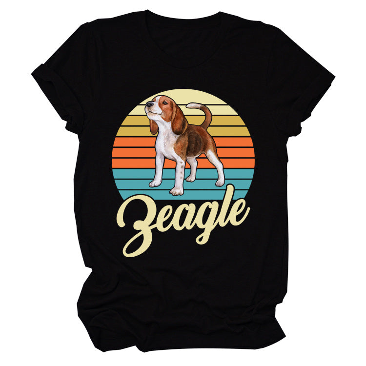 Little Hound print short sleeve T-shirt from R&G Boutique, featuring a playful dog graphic on soft fabric.