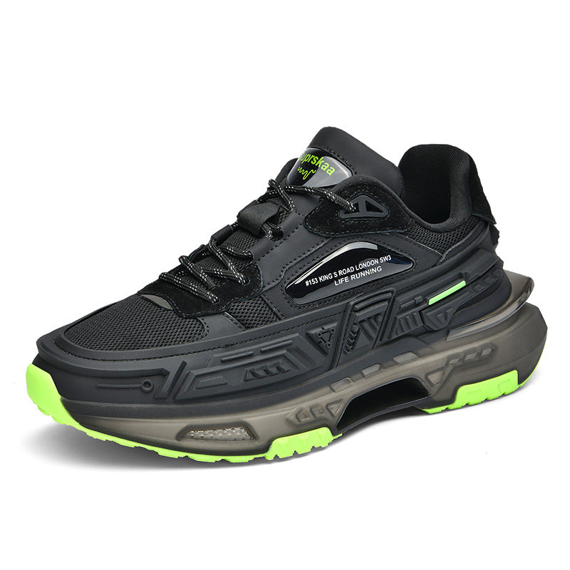 R&G Boutique Popcorn Platform Running Sneakers with casual low-top design, featuring sleek black and white color scheme.