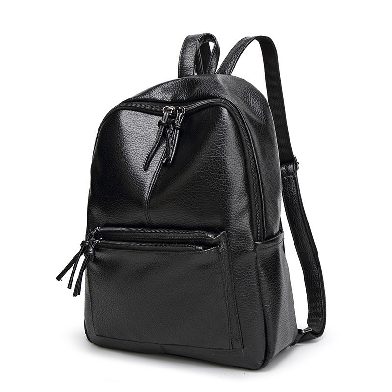 Leather women's backpack bag from R&G Boutique, simple and stylish with a practical design for girls and women.