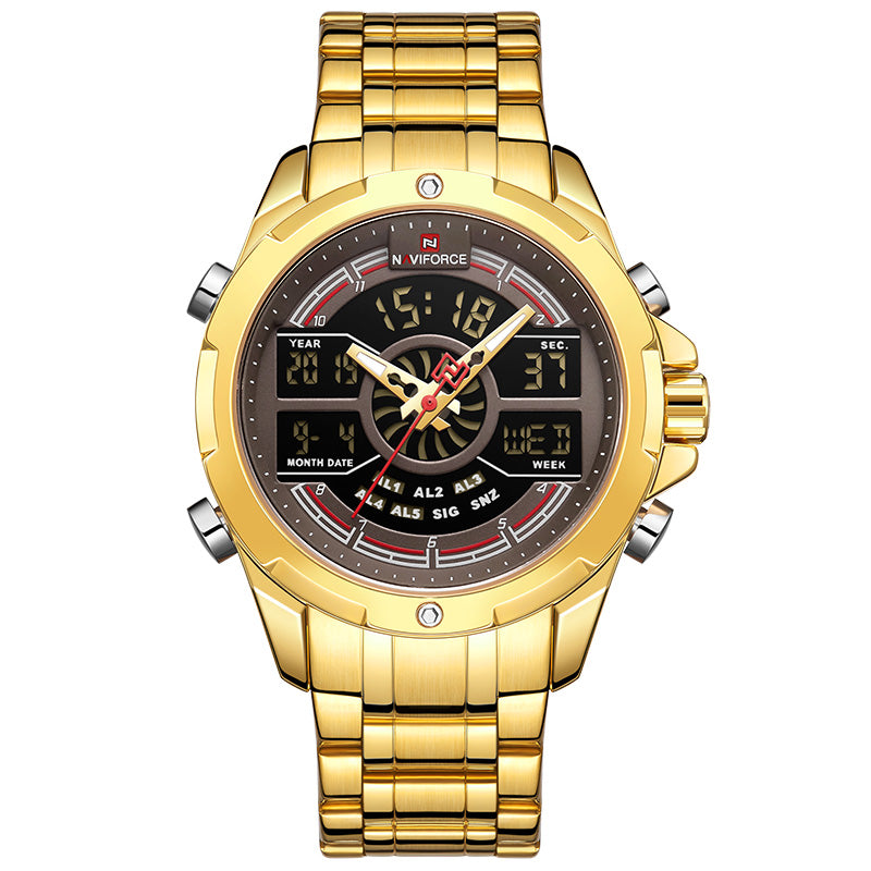 Men's multifunctional sports and leisure watch by R&G Boutique with a digital display and durable strap.