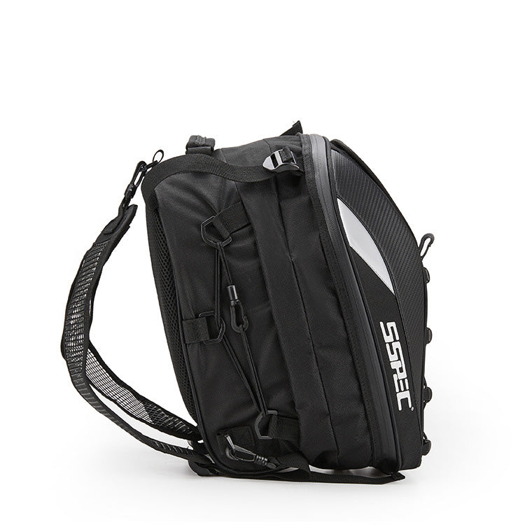 Waterproof R&G Boutique motorcycle backpack and touring luggage bag with racing storage, ideal for riding and travel.