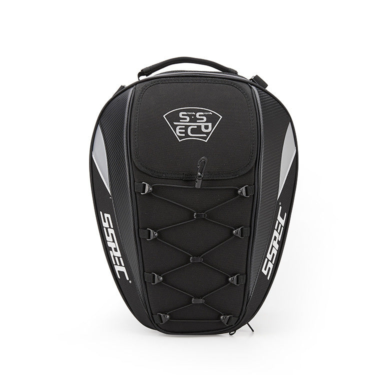 Waterproof R&G Boutique riding backpack and touring luggage bag with motorbike storage compartments.