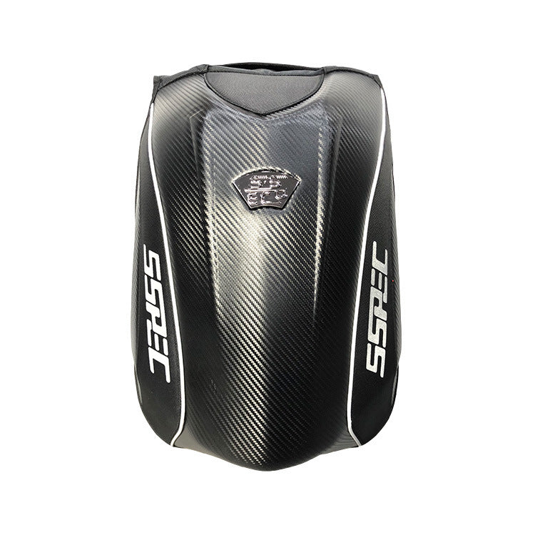 Waterproof R&G Boutique motorcycle backpack with racing-style design, spacious touring luggage storage bag for riding adventures.