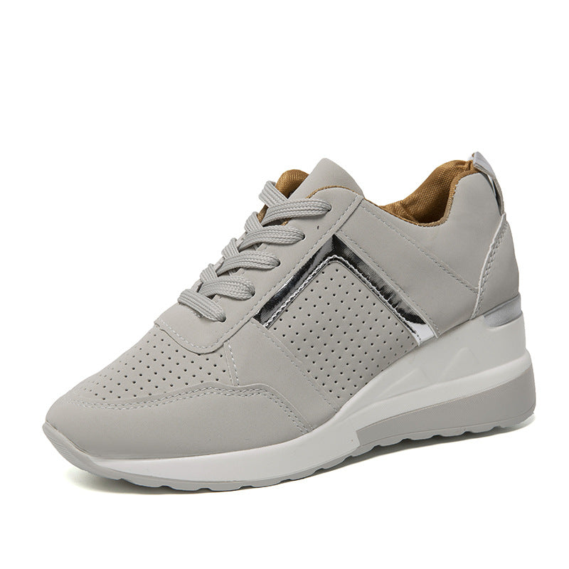 R&G Boutique platform wedge sneakers with lace-up design, casual mesh sneakers featuring a stylish and comfortable look.