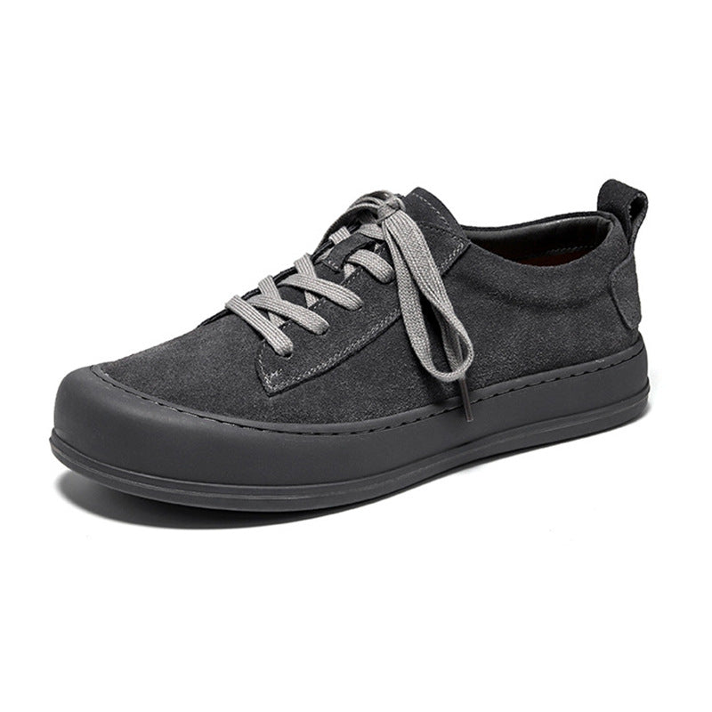 Men's casual leather shoes by R&G Boutique with retro design, featuring smooth brown leather and classic lace-up style.