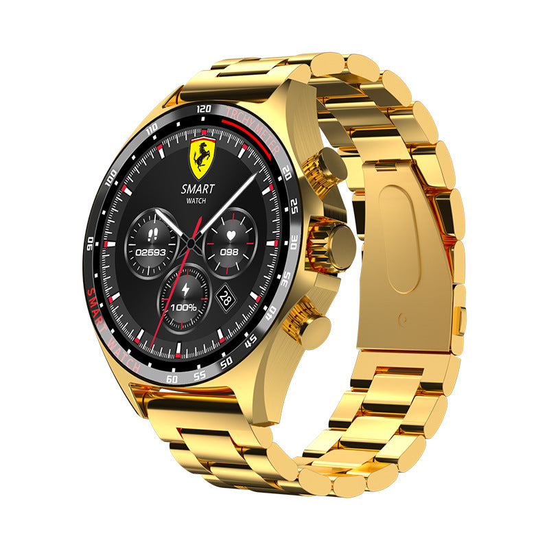 R&G Boutique smart sports watch displaying health monitoring features on its digital screen.