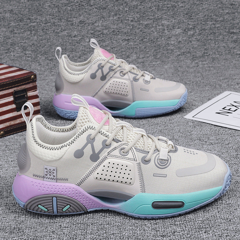 Men's R&G Boutique Cotton Candy Basketball Shoes with colorful sneaker design, breathable mesh upper, and cushioned sole.