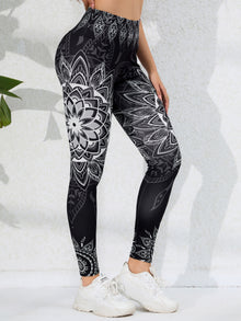 Watercolor Print Yoga Pants for Women, High-Waisted, Tummy-Control, Butt-Lifting, Quick-Dry, Ankle-Length Fitness Workout Leggings