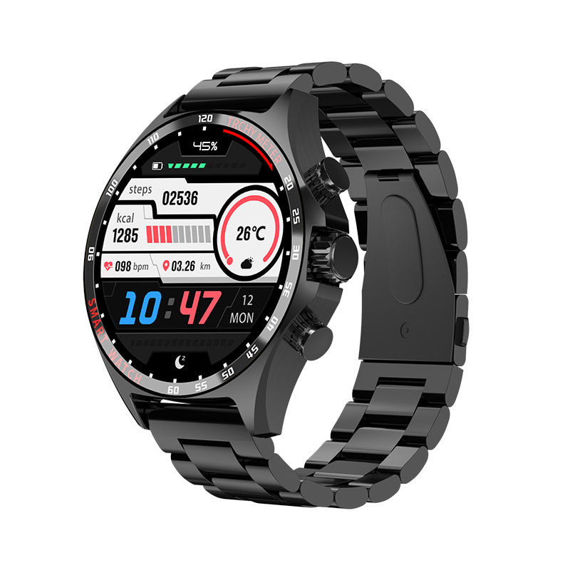 R&G Boutique smart watch for sports and health monitoring, showing a digital display with fitness and health metrics.