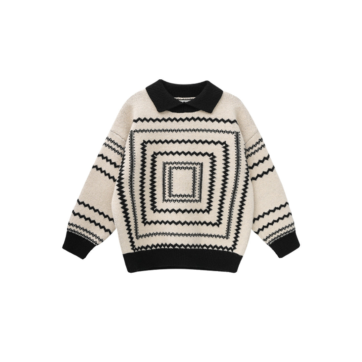 Kids' thick retro boy sweater by R&G Boutique, warm autumn and winter baby sweater with cozy knit fabric.