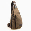Casual men's chest pack made of canvas, featuring a crossbody design and shoulder strap, suitable for everyday use.
