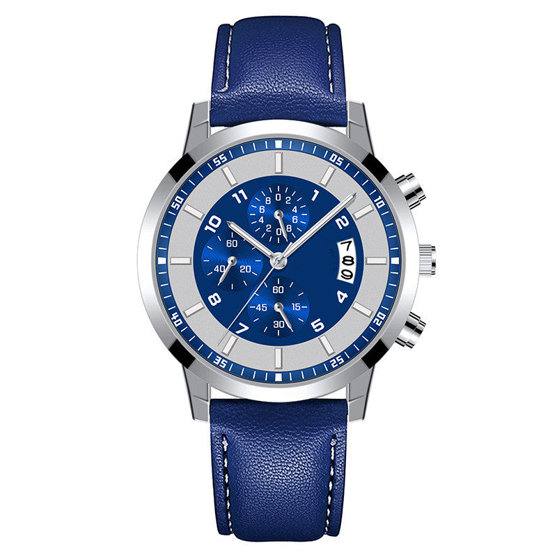 Men's R&G Boutique alloy quartz watch with luminous dial and calendar display, stylish business timepiece with a sleek design.