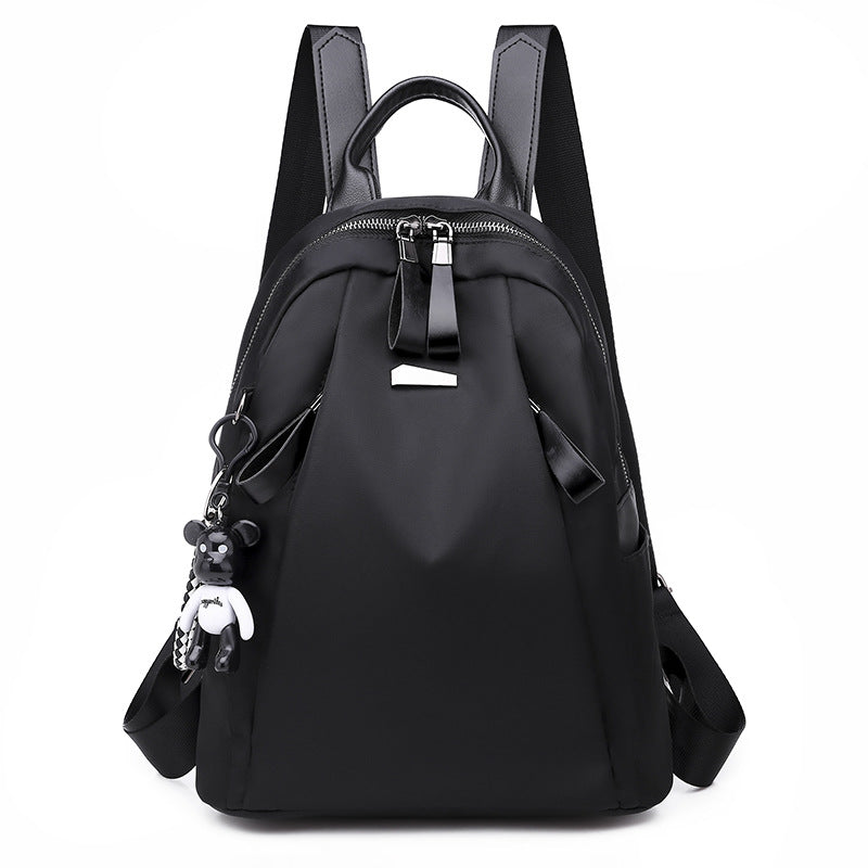 R&G Boutique women's solid school backpack with multiple compartments, suitable for outdoor travel and daily use.