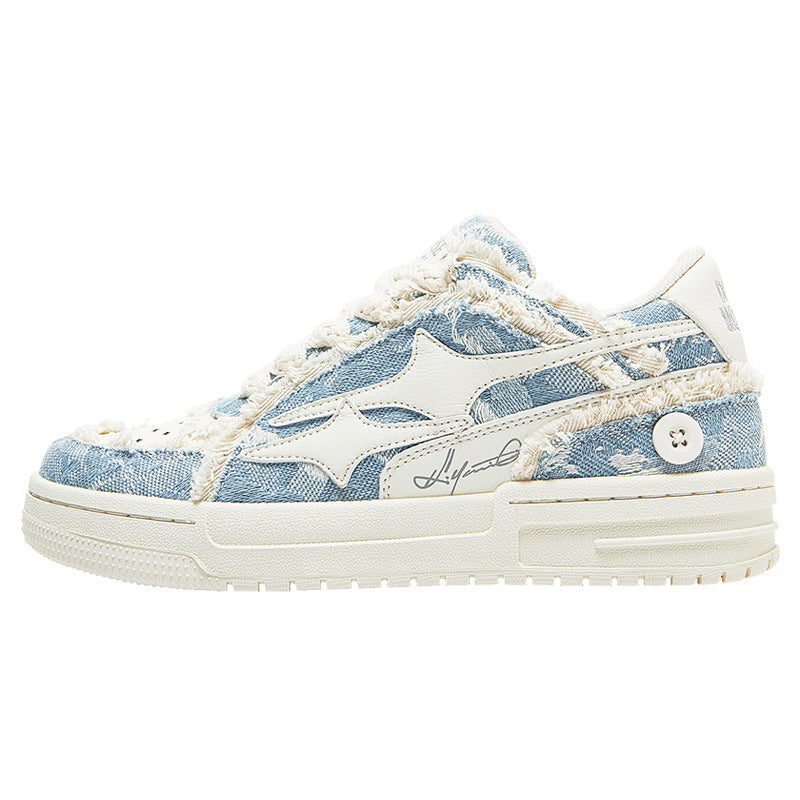 R&G Boutique men's summer denim breathable shoes with casual design and comfortable fit, featuring denim fabric and lace-up style.