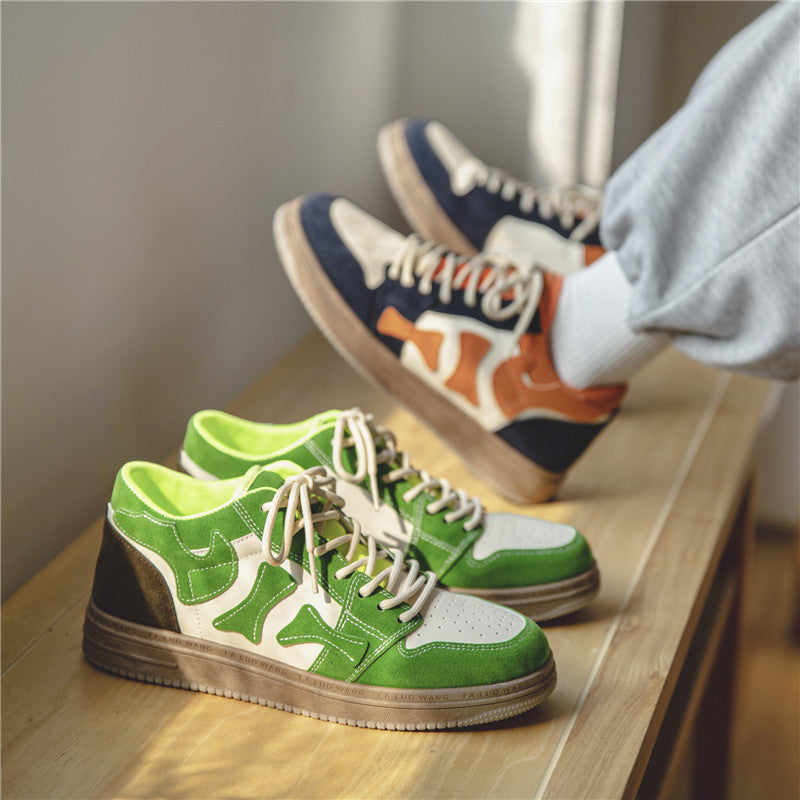 R&G Boutique winter casual sports bone board shoes with retro platform design, warm velvet cotton interior, and German training style