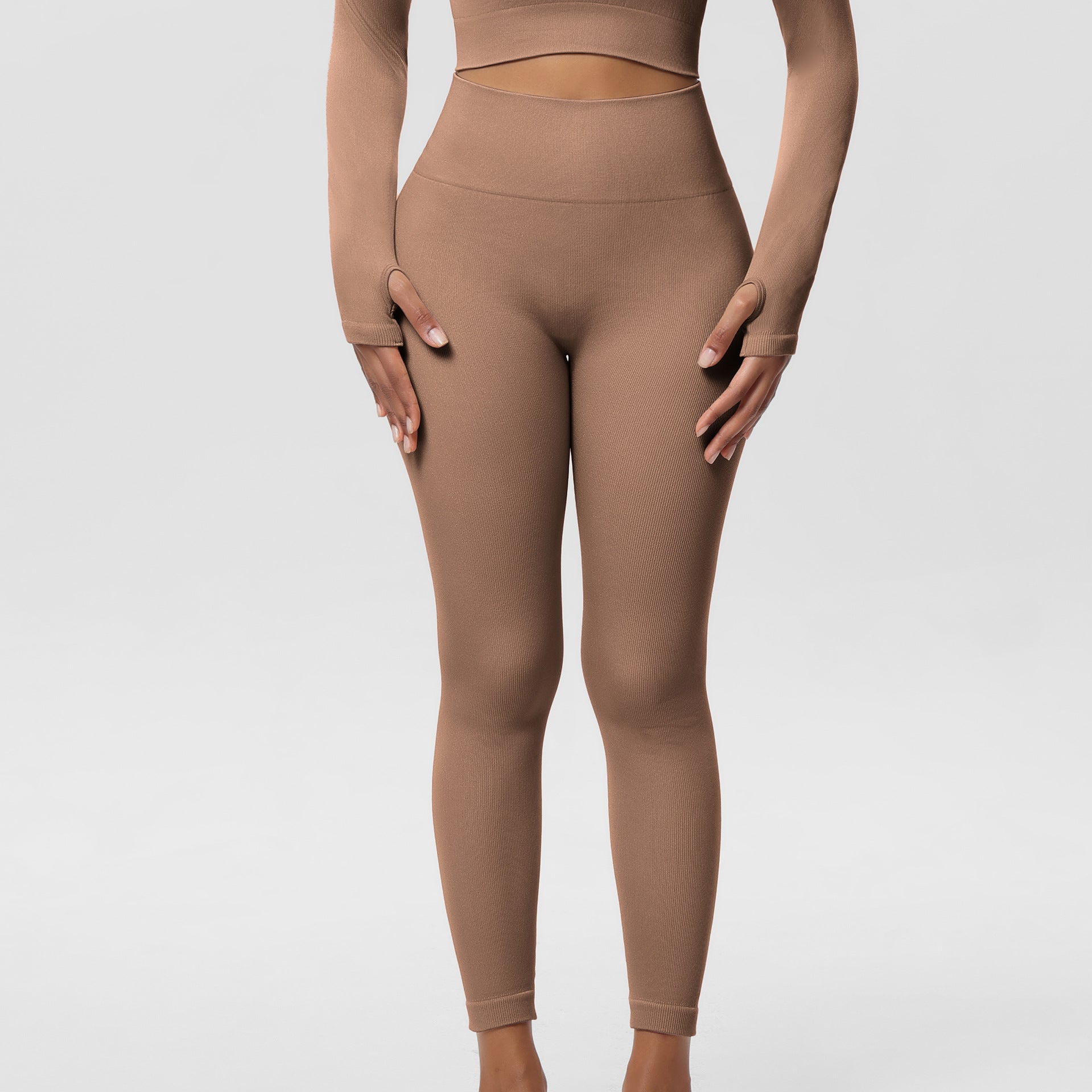Anti-Visible Line Sports Yoga Butt-Lifting Leggings Women's High-Waist Hip-Padded Abdominal Support Long Pants