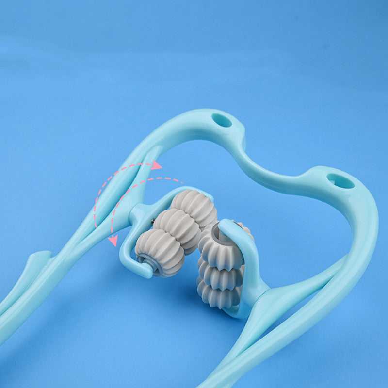 Manual six-wheel neck massager by R&G Boutique, a beauty roller for pain relief and muscle relaxation.