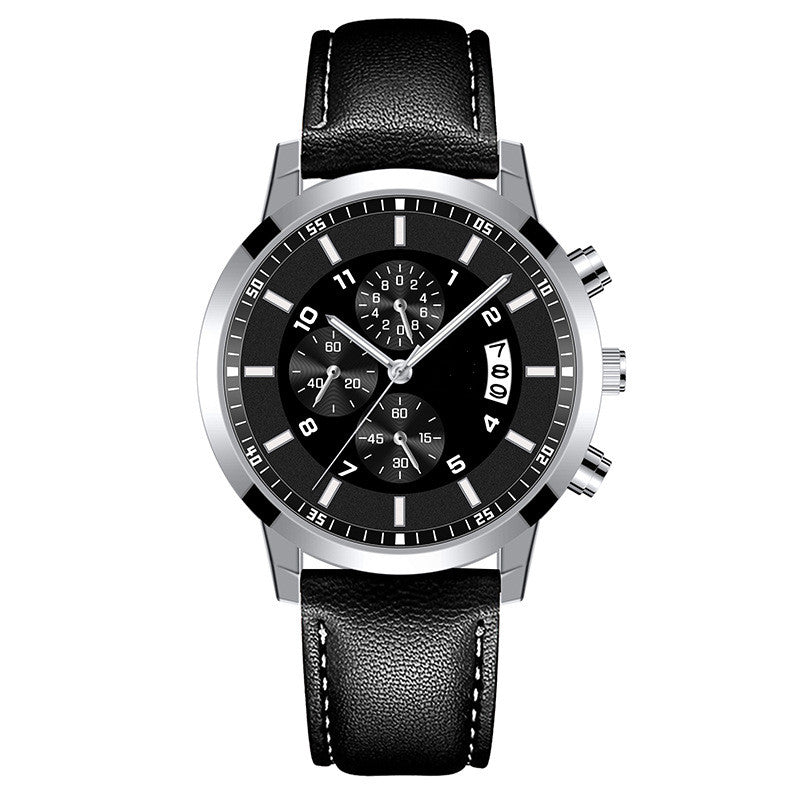 Men's R&G Boutique alloy business quartz watch with luminous dial and calendar display, featuring a sleek, professional design.
