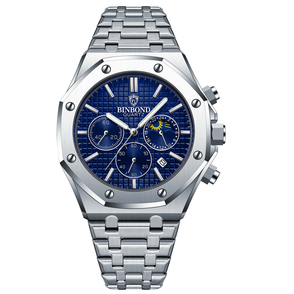 Men's multi-function sports watch by R&G Boutique featuring a digital display, multiple buttons, and sporty design.