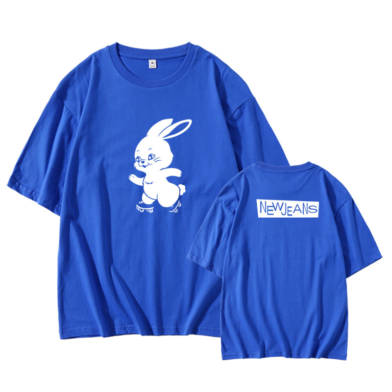 R&G Boutique bunny print short sleeve T-shirt with playful bunny design on lightweight fabric, perfect for casual wear.