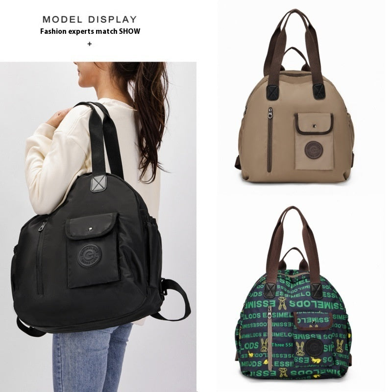 Outdoor lightweight large capacity multifunctional backpack for women by R&G Boutique, showing spacious design and multiple compartments.