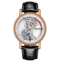R&G Boutique men's double-sided hollow automatic mechanical watch showing both front and back dials with intricate design.