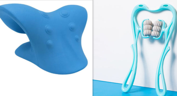 R&G Boutique manual six-wheel neck massager for pain relief, featuring a portable multi-function roller for relaxing neck therapy.
