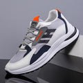 Men's R&G Boutique breathable mesh sneakers with flying weaving design, lightweight casual and running shoes, close-up view.