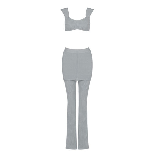 Camisole Crop Top & Flare Pants Two-Piece Set