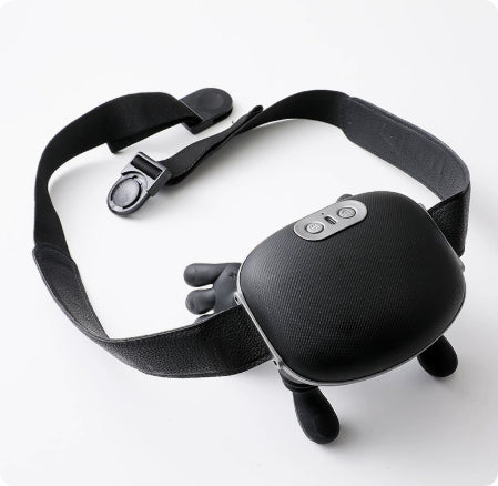 Electric wireless pain relief neck and shoulder muscle massager by R&G Boutique, showing the compact device with massage nodes.