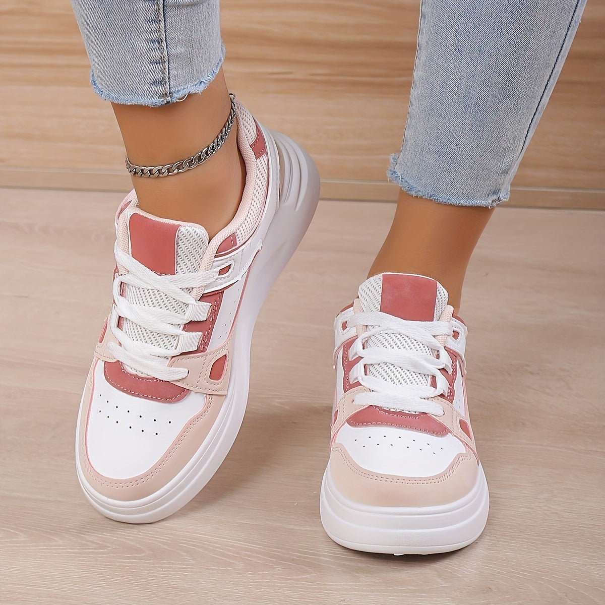 R&G Boutique thick bottom small sports leisure sneaker showing side view with visible sole and casual design.