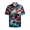 Casual R&G Boutique Hawaiian shirt with animal print and flag pattern, featuring vibrant colors and short sleeves.