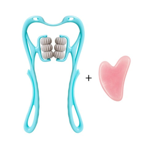 R&G Boutique six-wheel manual neck massager with rollers for pain relief, designed for targeted muscle relaxation and comfort.