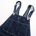 Men's loose denim jumpsuit with bib top pants from R&G Boutique, featuring a casual, relaxed fit in classic denim fabric.