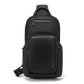BANGE men's chest bag by R&G Boutique showing a large capacity crossbody bag with multiple compartments and adjustable strap.