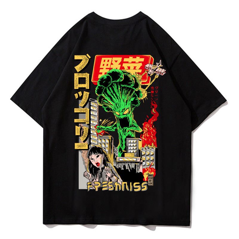 Wild Vegetable Print Couple T-shirt