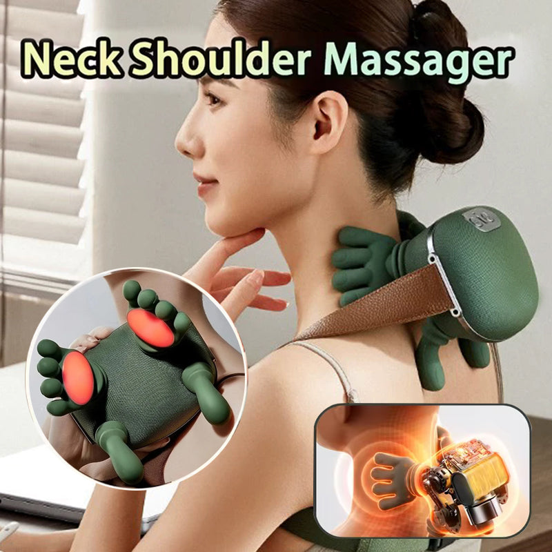 Wireless R&G Boutique electric neck and shoulder muscle massager for pain relief, showing ergonomic design and flexible massage nodes.