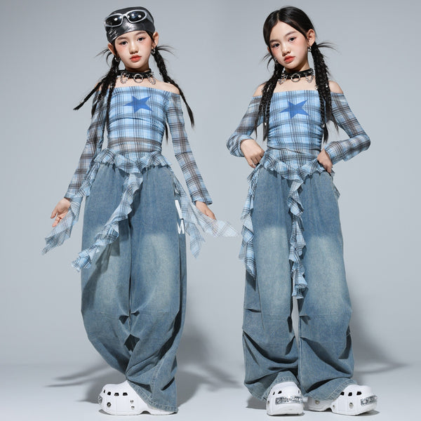 Girls hip-hop street dance outfit set by R&G Boutique featuring trendy, colorful clothing for kids' dance performances.