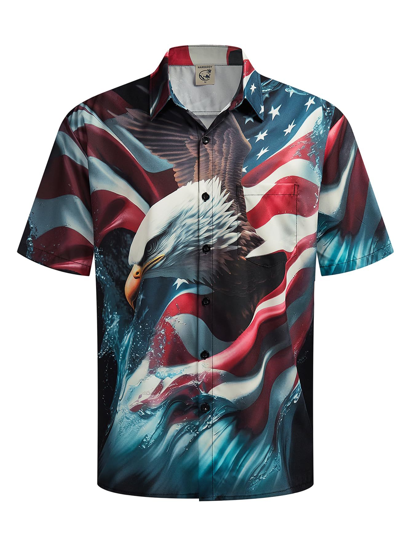 Casual Flag Animal Print Hawaiian Shirt by R&G Boutique featuring vibrant animal and flag patterns, perfect for summer wear.
