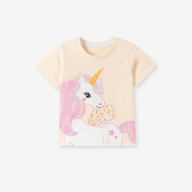 Kids summer cotton short-sleeve set from R&G Boutique, featuring a stylish and comfortable girls' clothing outfit.