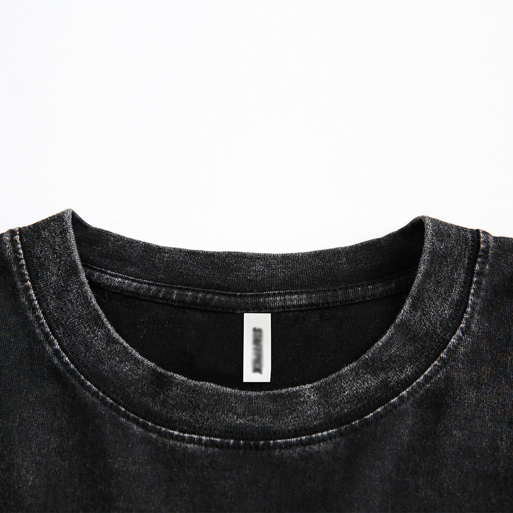 Men's short-sleeve T-shirt with floral letter print, from R&G Boutique, featuring a stylish design and casual fit.