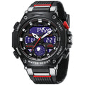 Men's casual alloy multifunctional watch by R&G Boutique, showing a sleek watch face with multiple dials and a metal strap.