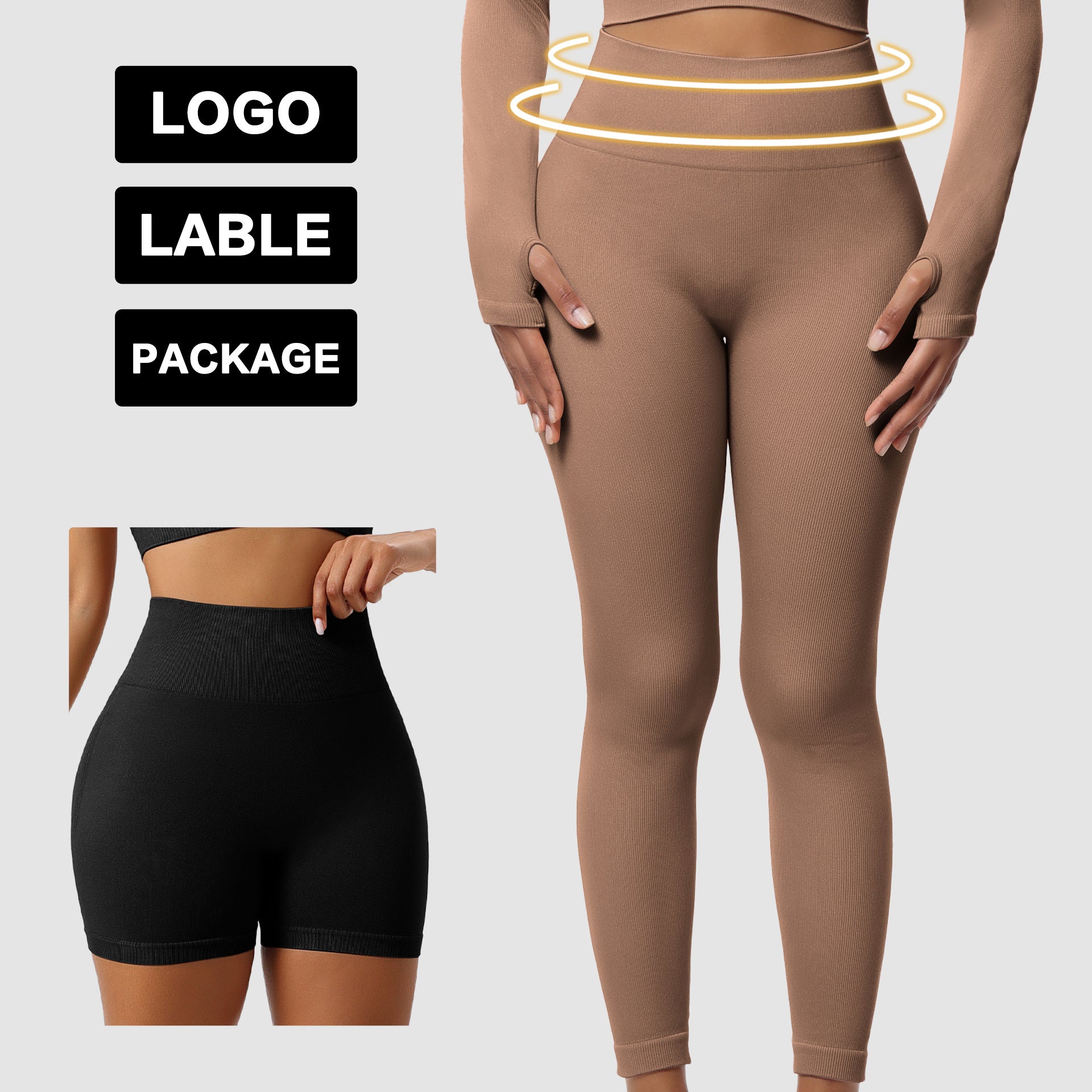 Anti-Visible Line Sports Yoga Butt-Lifting Leggings Women's High-Waist Hip-Padded Abdominal Support Long Pants